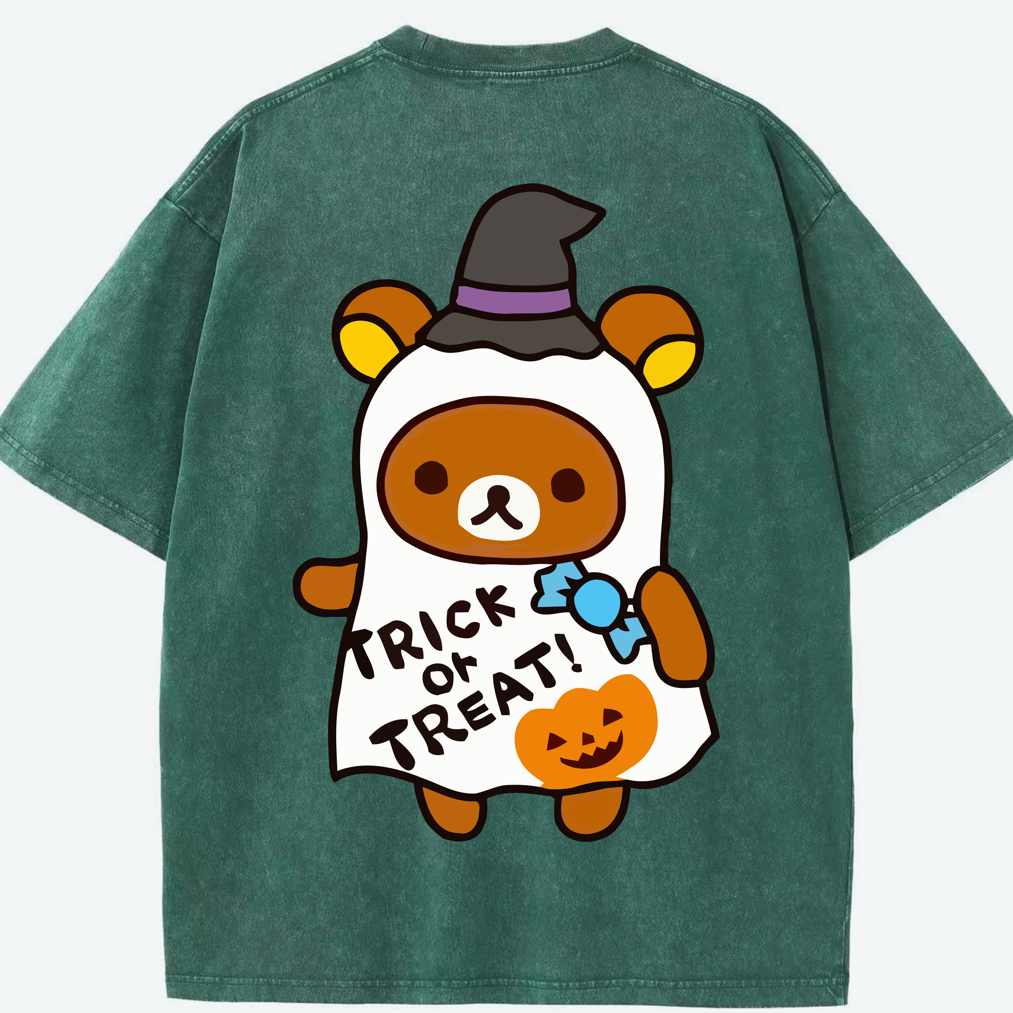 （画像用） リラックマ リラックマ キイロイトリ Rilakkuma Korilakkuma Kiiroitori 綿100% ヴィンテージ風 半袖Tシャツ（背面プリント）